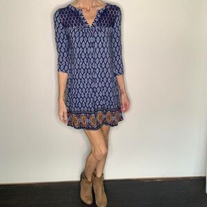 Boho 3/4 sleeve Mini Dress Size Small Altar’d State Lace Back Shoulder